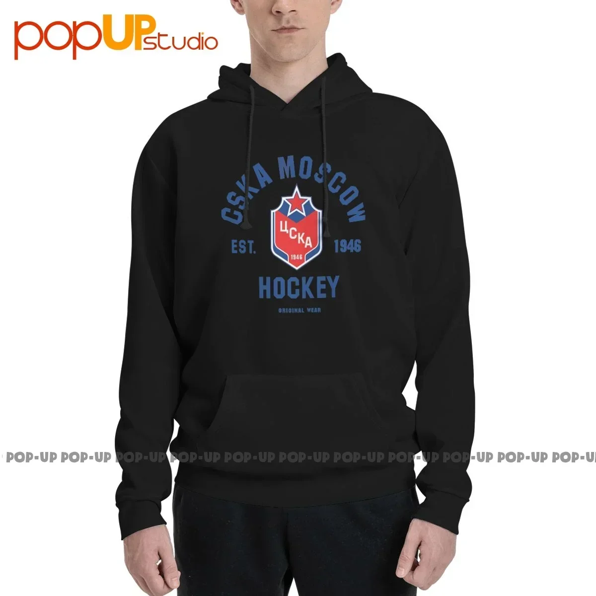 Hc Cska Moscow Club Hockey Khl Толстовка с капюшоном Толстовки редким принтом Премиум Удобная