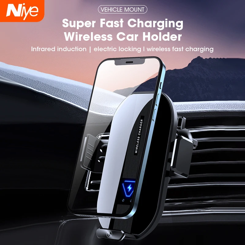 

Новинка 2023, быстрая зарядка, умное Беспроводное зарядное устройство для автомобиля, 15 Вт