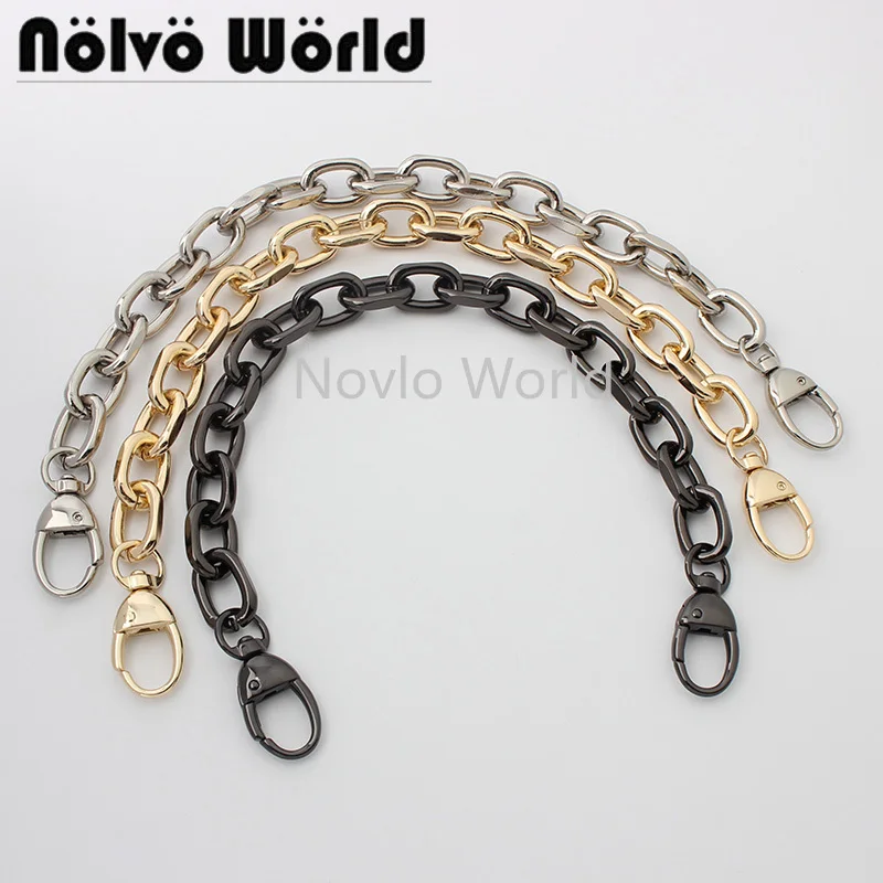 

1-5pieces 30-60-120cm 3 colors 4.5mm 25*16mm aluminum meterial chains connector with snap hooks for shoulder bag purse parts