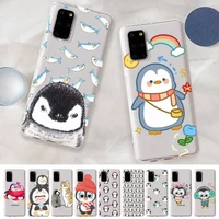 cute lovely penguin phone case for samsung a51 a52 a71 a12 for redmi 7 9 9a for huawei honor8x 10i clear case