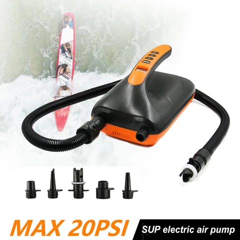 Насос для SUP Board 20PSI с автоматическим отключением, электрический воздушный насос, ЖК-дисплей, портативный воздушный компрессор для надувных лодок, каяков, лодок