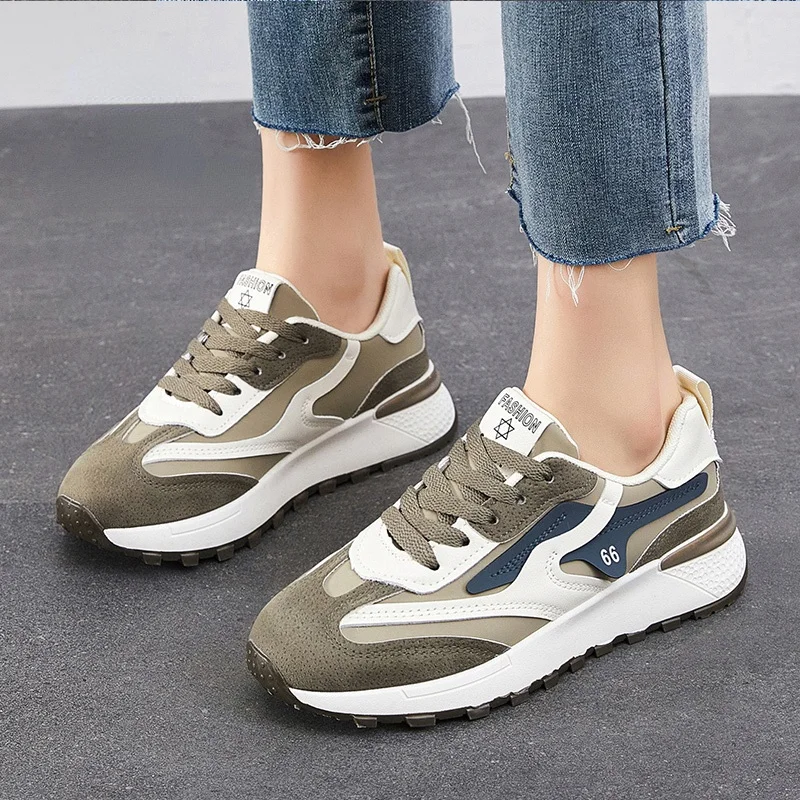 

Leather Casual Shoes for Women 2022 Sneakers Tenis Vulcanize Punk Platform Shoes Harajuku Black Girls White Shoes Ladies Running