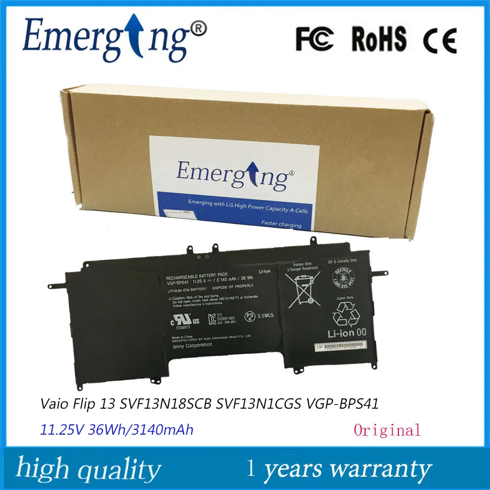 Аккумулятор для ноутбука SONY Vaio Flip 13 SVF13N SVF13N13CXB SVF13N18SCB SVF13N17SCB SVF13NA1PT, 11,25 в, 36 Вт/ч, 3140 мАч