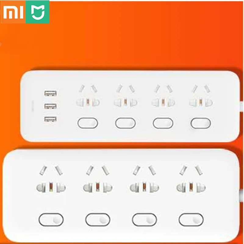 

Удлинитель Xiaomi Mijia Power Strip, 4 розетки, 4 отдельных переключателя, 5 В/2,1 А, 3 USB-порта, удлинитель, зарядное устройство, кабель 2 м, в наличии