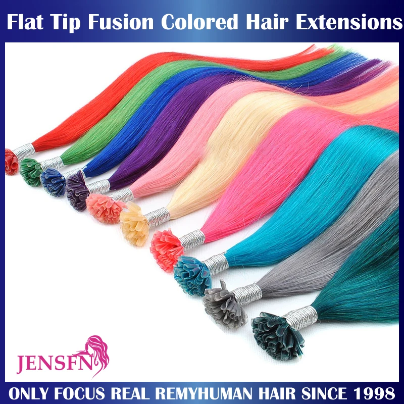 

Color Straight Fusion Nail U Tip Human Hair Extensions Keratin 0.5g/Strand 22" Inch For Salon For Women A Variety of Color