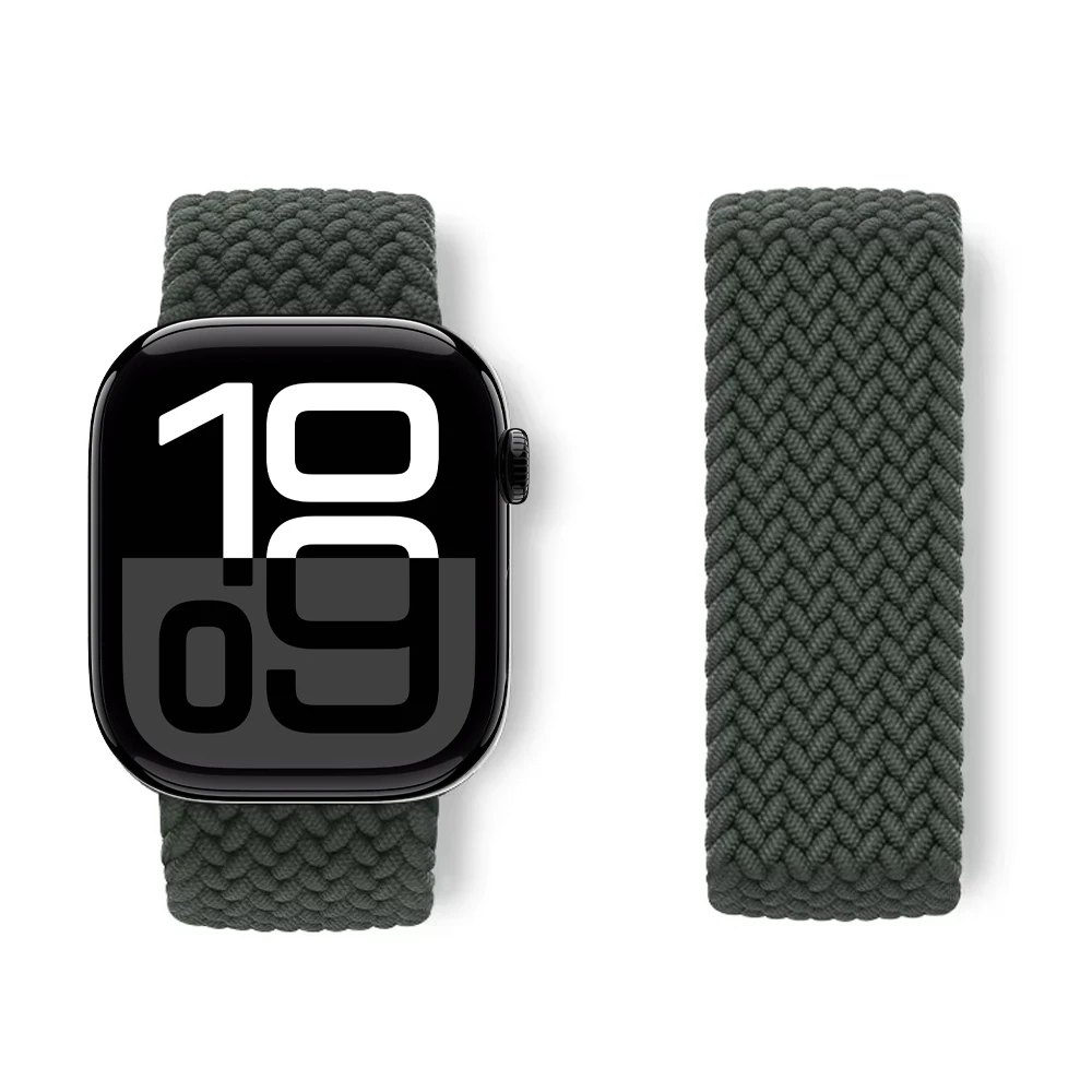 Фото Ремешки для Apple Watch 10, ремешок 42 мм, 46 мм, 44 мм, 45 мм, 41 мм, 40 мм, плетеный ремень, браслет correa iWatch Series 9 7 8 5 SE 6 Ultra 49 мм №1