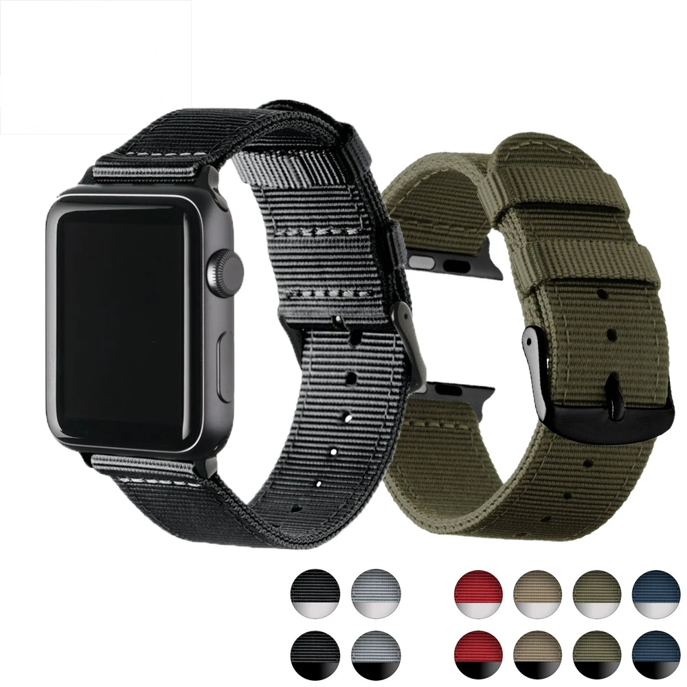 

Lightweight Breathable waterproof Nylon strap for apple watch 7 6 5 SE 42mm 45mm for iWatch 40/44mm serise 4 3 2 1 watchband