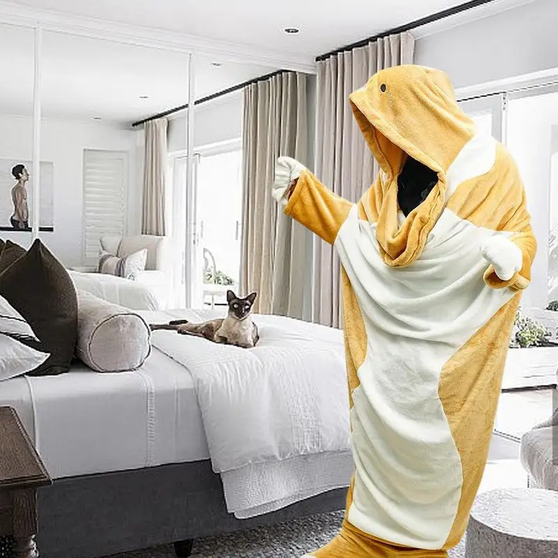 

Hooded Blanket Winter Hoodies Sweatshirt Women Men Wearable Cute Cat Blanket Adult Cat Blanket Hoodie Sleeping Bag for Adults