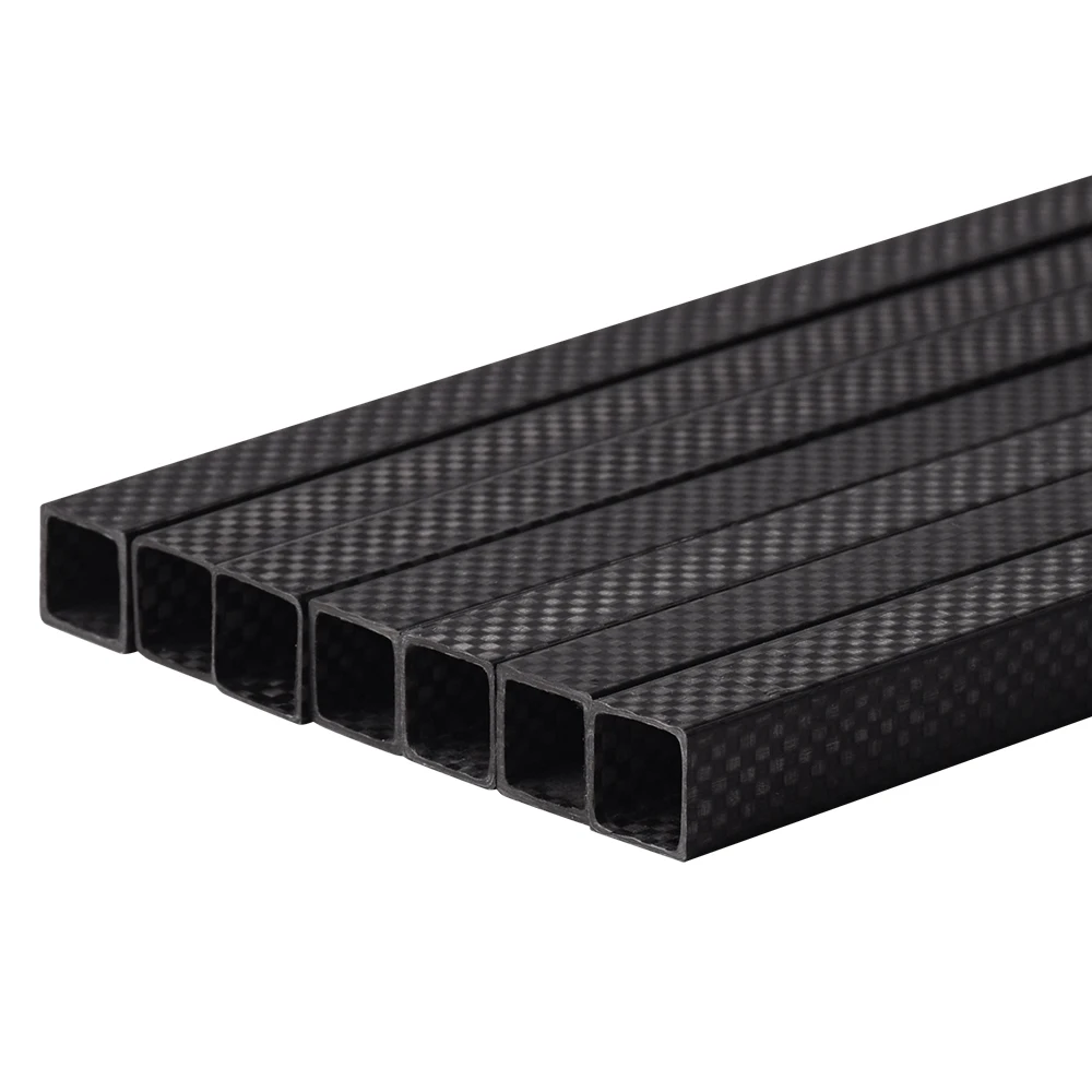 1Pcs 3K Texture Length 500mm OD8mm 10mm 15mm 20mm 25mm 30mm 100% Full Carbon Plain Matte Fiber Rectangular Square Tube For RC