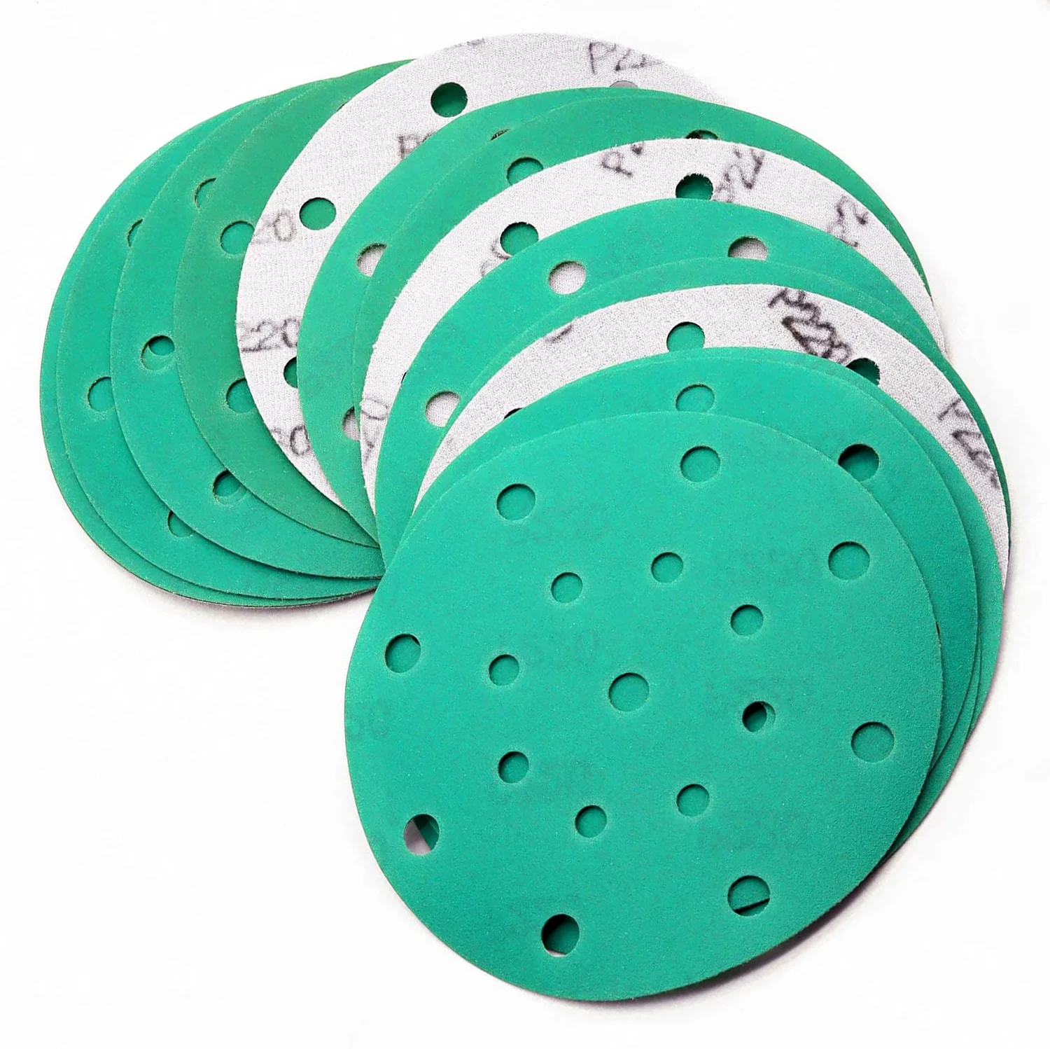 Шлифовальные диски с 17 отверстиями 6 дюймов 20 шт. сверхмощные липучкой 150 мм