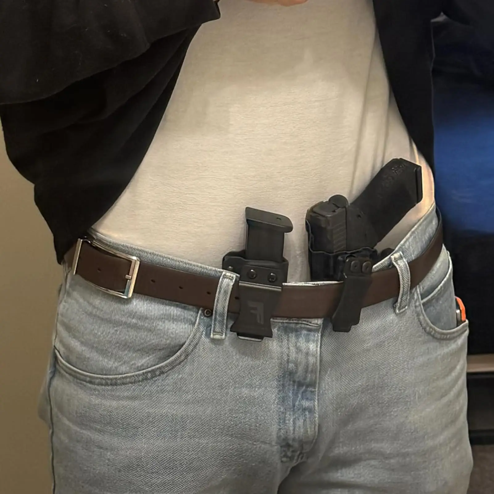 Фото Mag Carrier IWB/OWB Кобура для журналов Kydex Mag Кобура для 9 мм/.40/.45ACP Двойная одинарная кобура Ambidextrous Скрытая кобура №4
