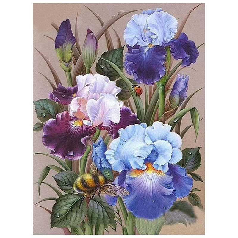 

Наборы для алмазной живописи для взрослых стразы, фиолетовые цветы, алмазная живопись по номерам, наборы с рисунком радужной пчелы