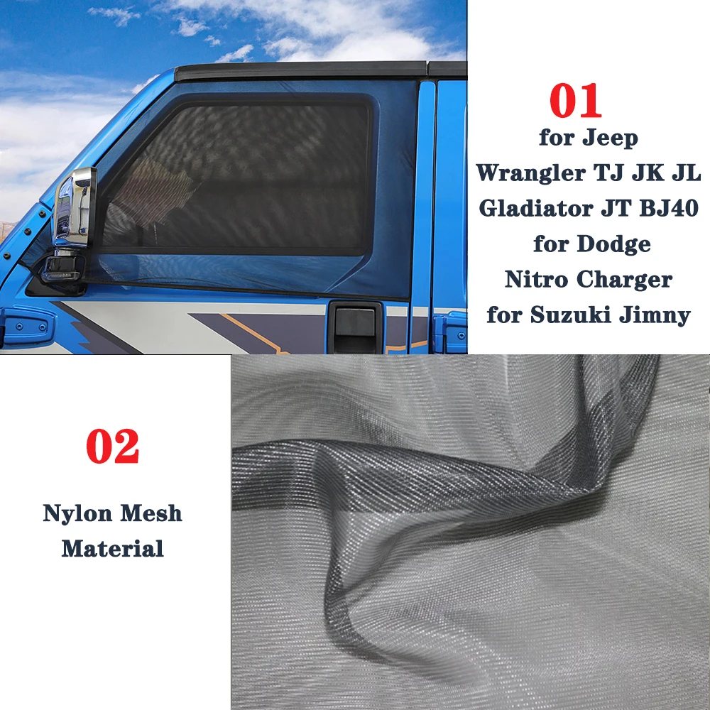 Солнцезащитный Козырек Из Нейлоновой Сетки Для Jeep Wrangler TJ JK JL Gladiator JT BJ40 Dodge Nitro Charge