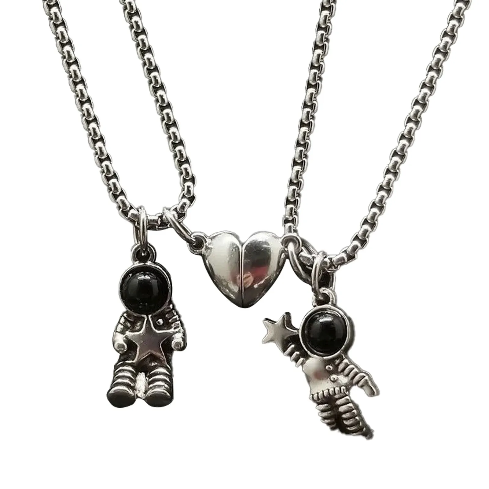 

For Men Women Couple Necklace Necklace Couple Magnet Pendant Attracting Astronaut Astronaut And Necklaces & Pendants