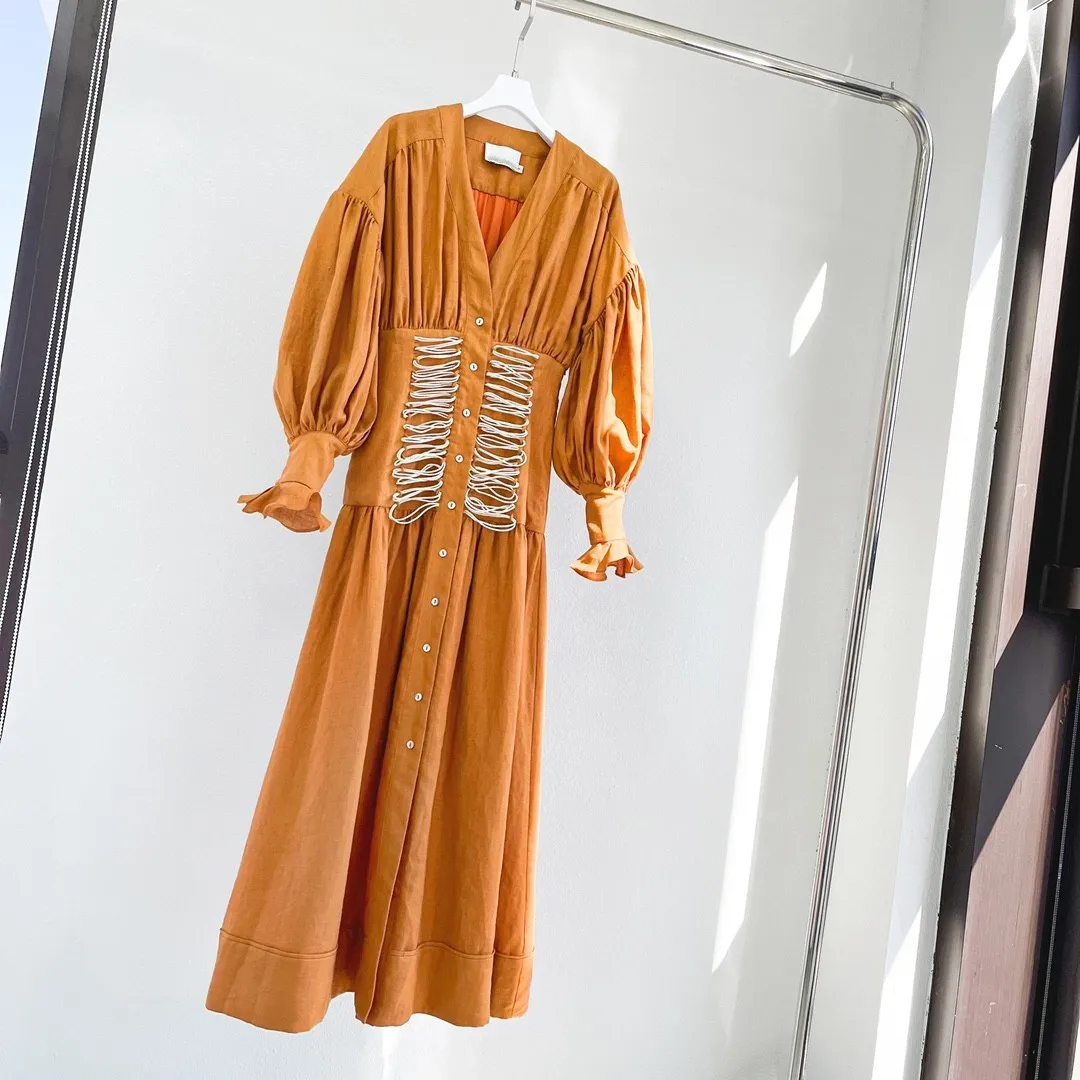 

Женская одежда, женская одежда, женское платье, вечерние элегантные платья, выпускные платья, летнее однобортное льняное платье 2022