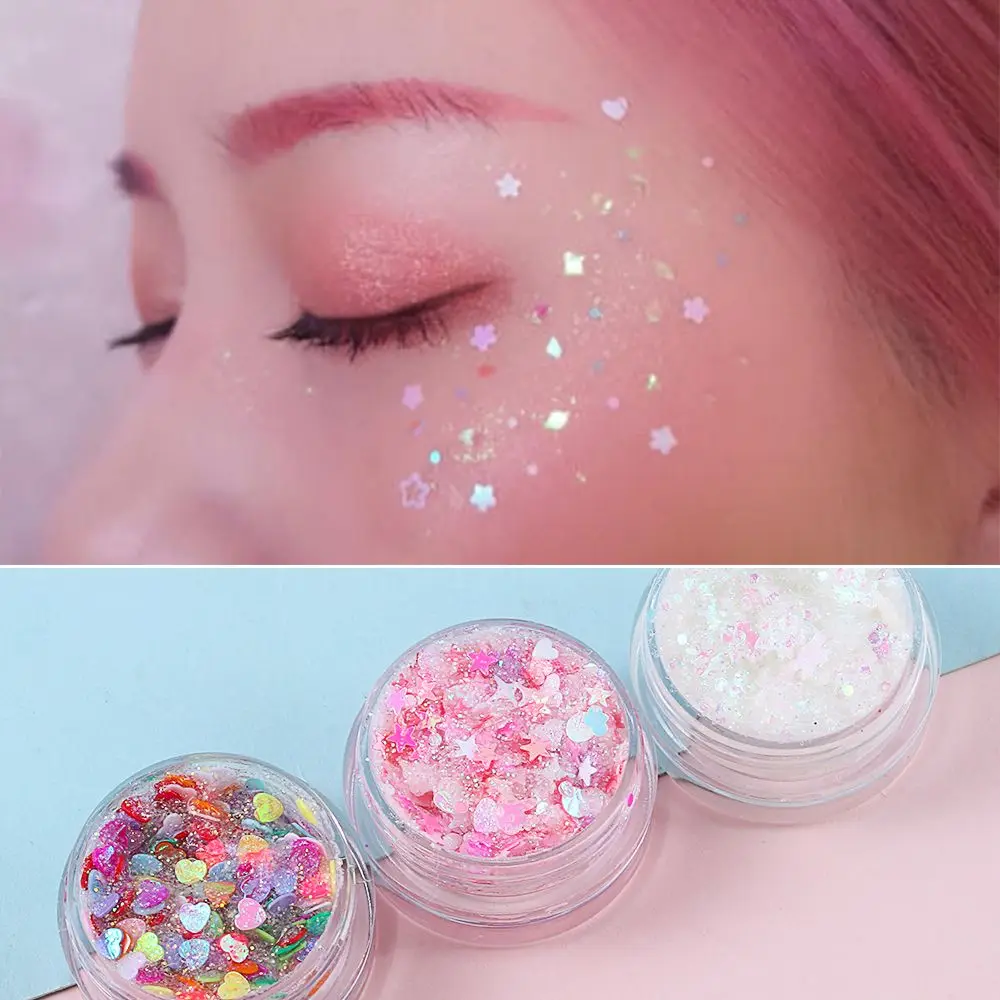 1Pc Euphoria Glitter Sequin Gel Liquid Eye Hair Body Face Spray Skin Glitter Gel Glam Decorating Sequins Glitter Eyeshadow Cream