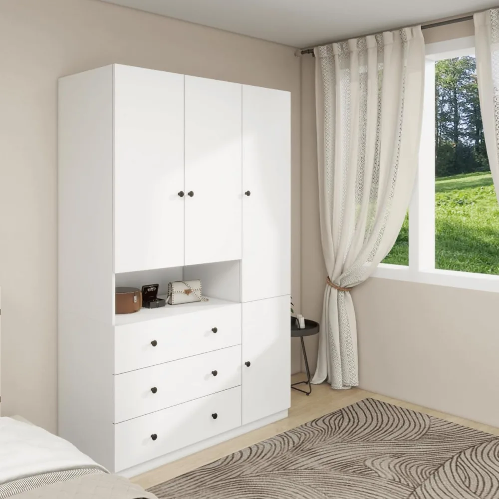 74 &quotH 3 двери ящика белый деревянный шкаф современный отдельно стоящий