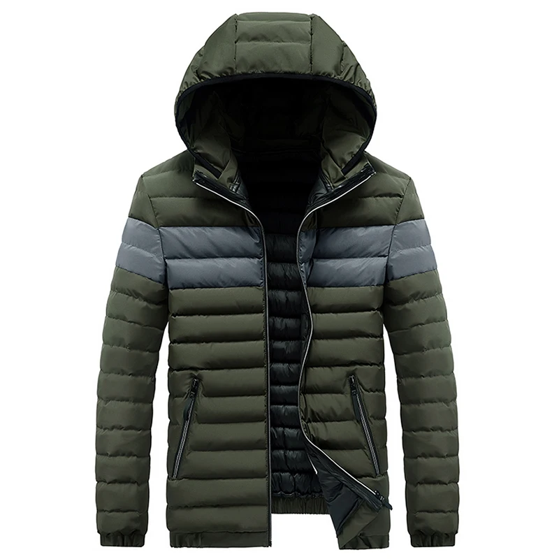 VARSANOL Hooded Mens Parkas Jacket Winter Windproof Warm Jackets Coats Man Casual Outwear Triped Thick Parkas Male Clothes L-4XL