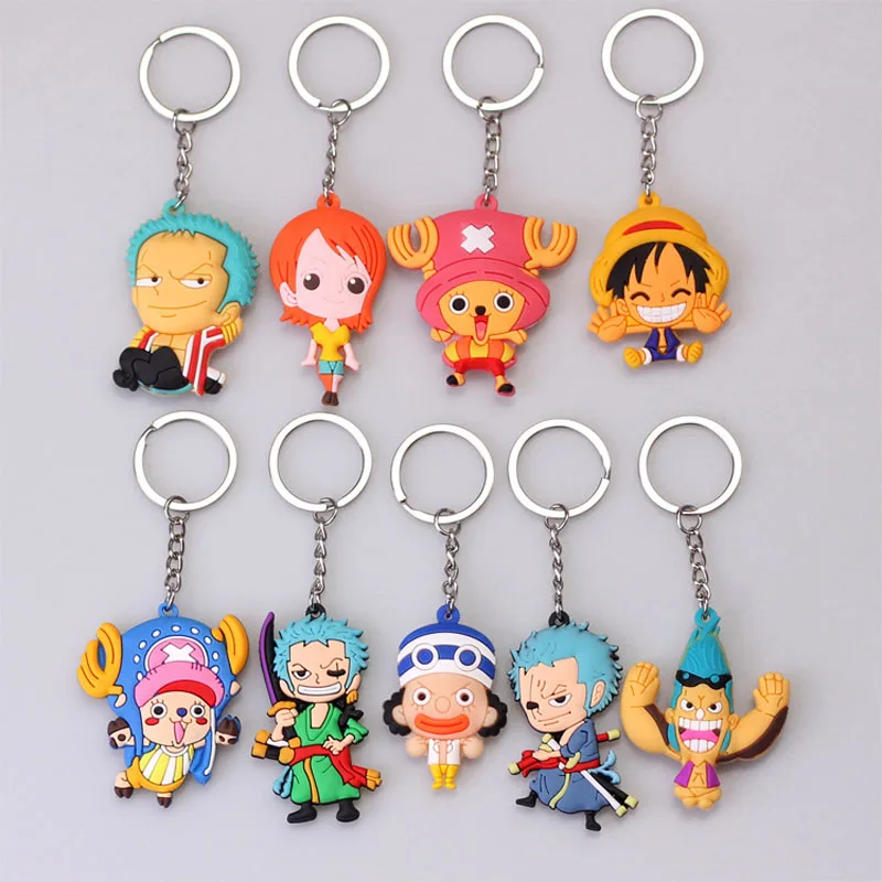 

Аниме цельный брелок Двусторонняя обезьянка D Luffy Zoro Nami модель мягкая клейкая фотография Детские Подарки Игрушка