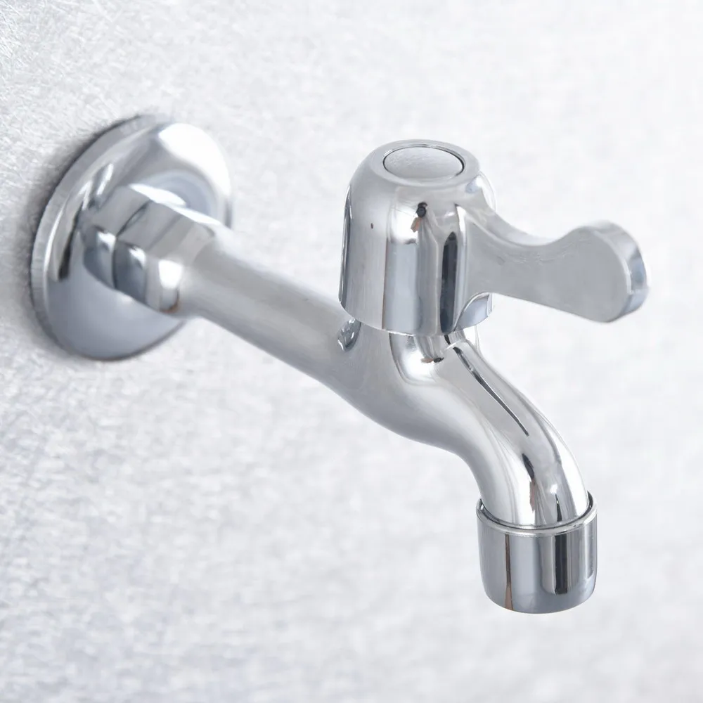 

Polished Chrome Brass Wall Mounted Single Handle Bathroom Mop Pool Faucet /Garden Water Tap / Laundry Sink Water Taps mav170