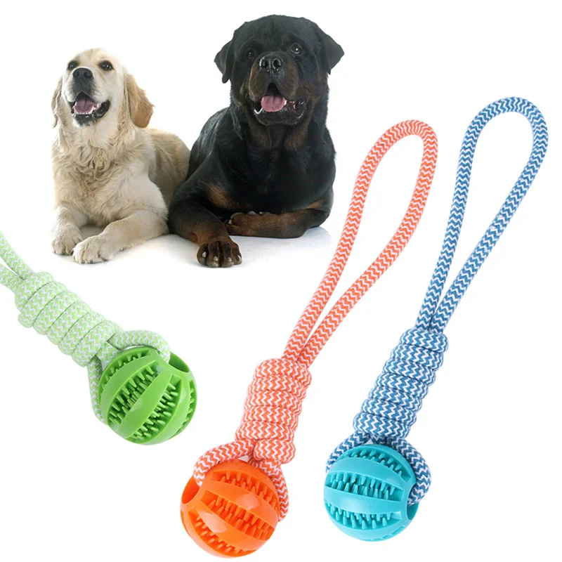 

Жевательный мяч для собак, тренировочные игрушки, мяч для жевания для чистки зубов, резиновая игрушка для обучения щенкам и домашним питомц...