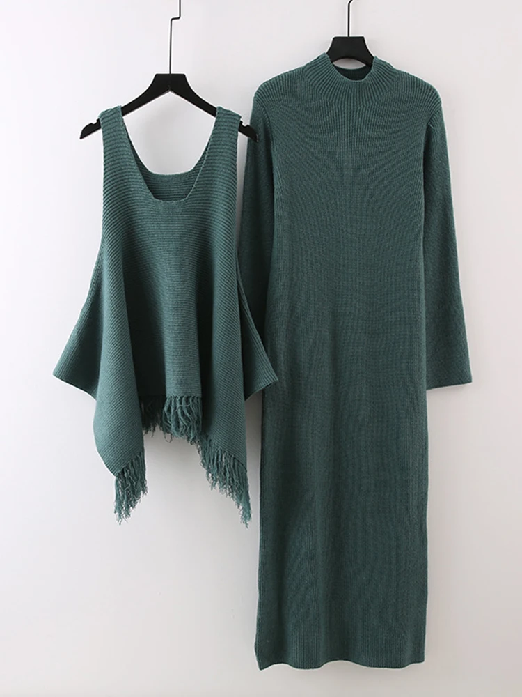 LANMREM осенне-зимний комплект из двух предметов вязаный жилет с кисточками и