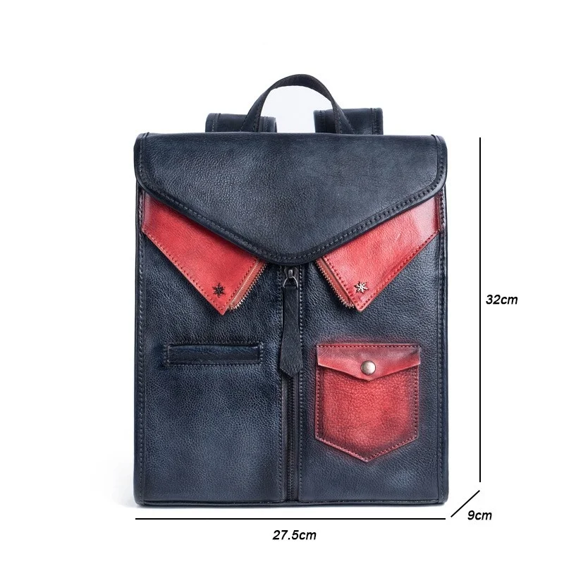 MOTAORA Genuine Leather Women Backpack Vintage Handmade Cowhide Ladies Travel Bag Creative Backpacks For School Teenagers Girls |