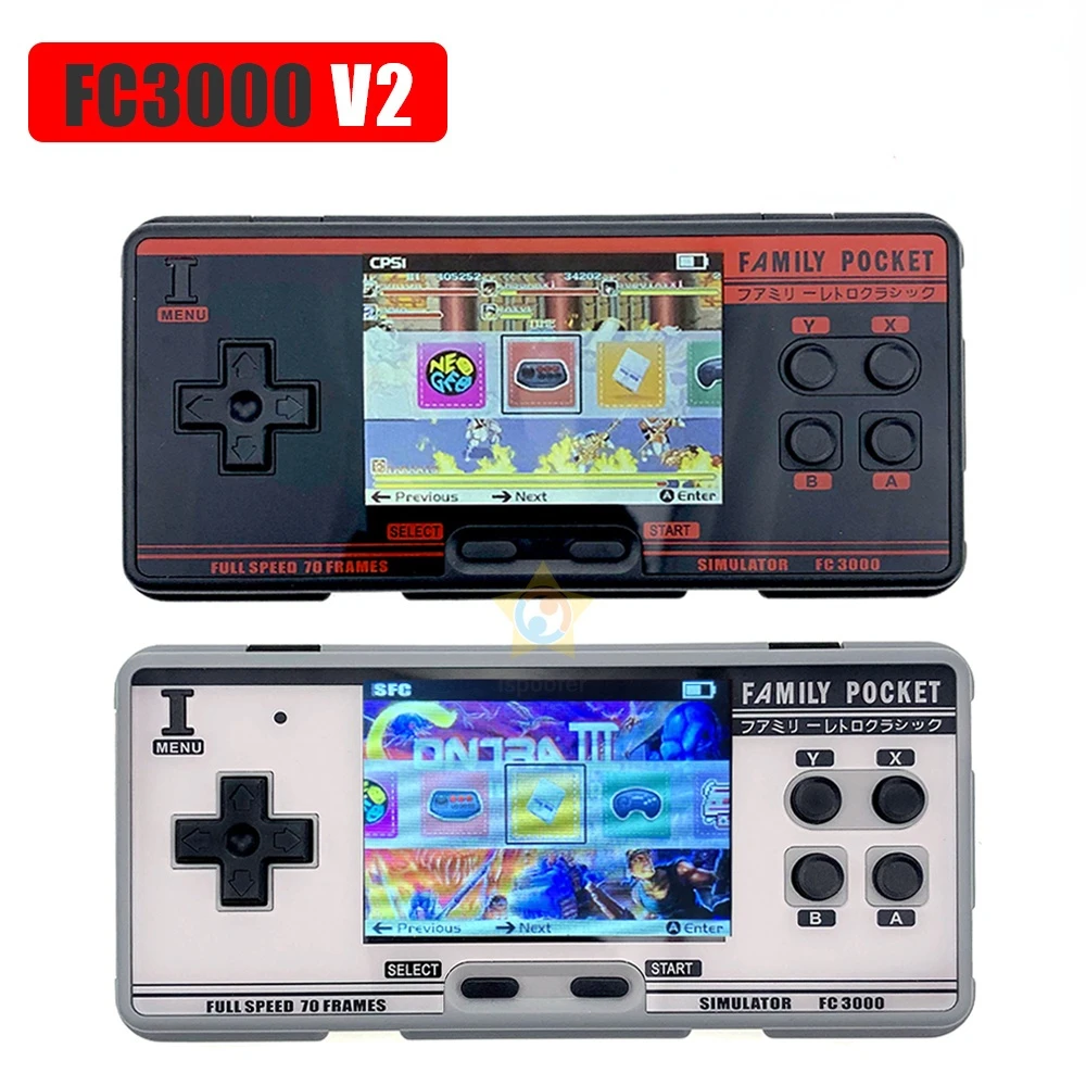 

FC3000 V2 Classic Retro Handheld Game Console 4000+ Video Player Support 10 Formats IPS Screen Portable gg DOT CE