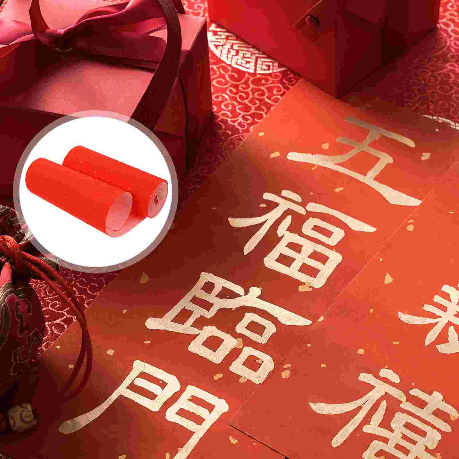 

Spring Couplet Paper Ink Brush Bamboo Pulp Festival Chinese Decor Red Cut Material New Year Scroll Tissue