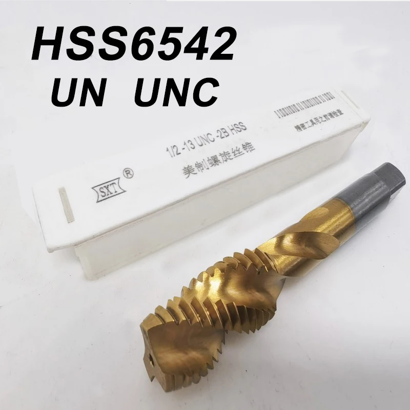 

U.S. American Spiral Flute Tap HSS6542 Titanium Coated UN UNC UNF Machine Plug Thread Screw Tap