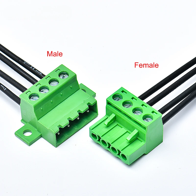 

10Pairs Female Male Aerial Butt Weld with PCB Lock 2EDG15EDGRKC-5.08mm 2P-24P Plugin Screw Wire Cable Terminal Block Connector