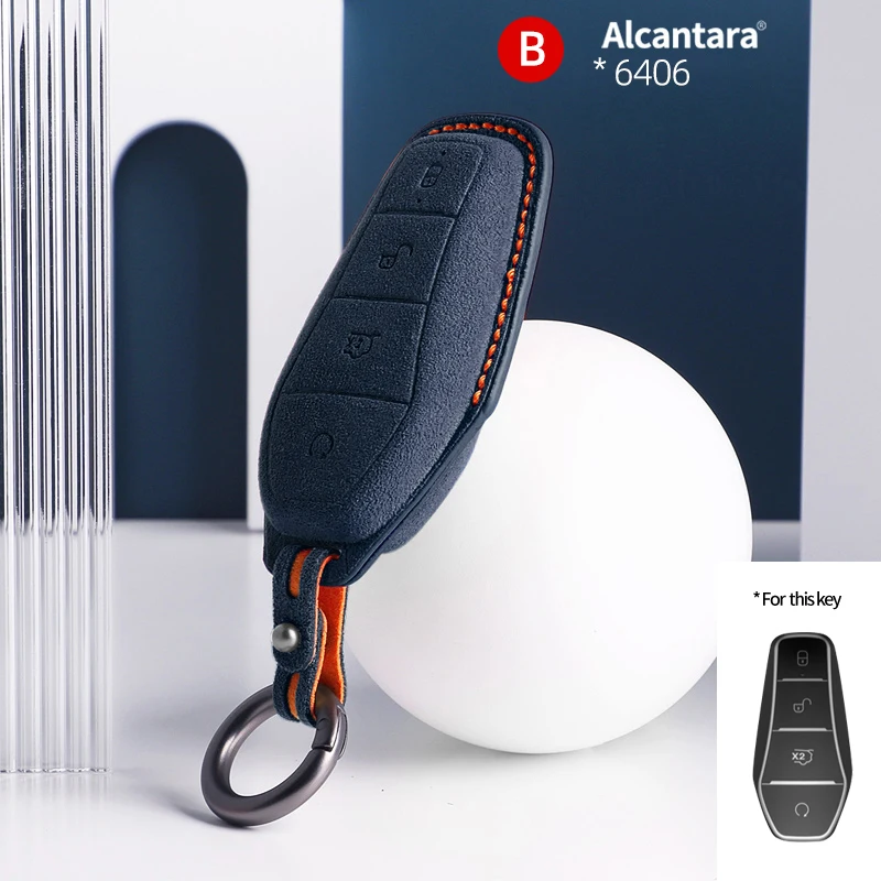 Кожаный чехол для ключей из алькантары для BYD EA1 Han EV Qin Song Plus Dmi Yuan Plus Tang Atto 3 EV
