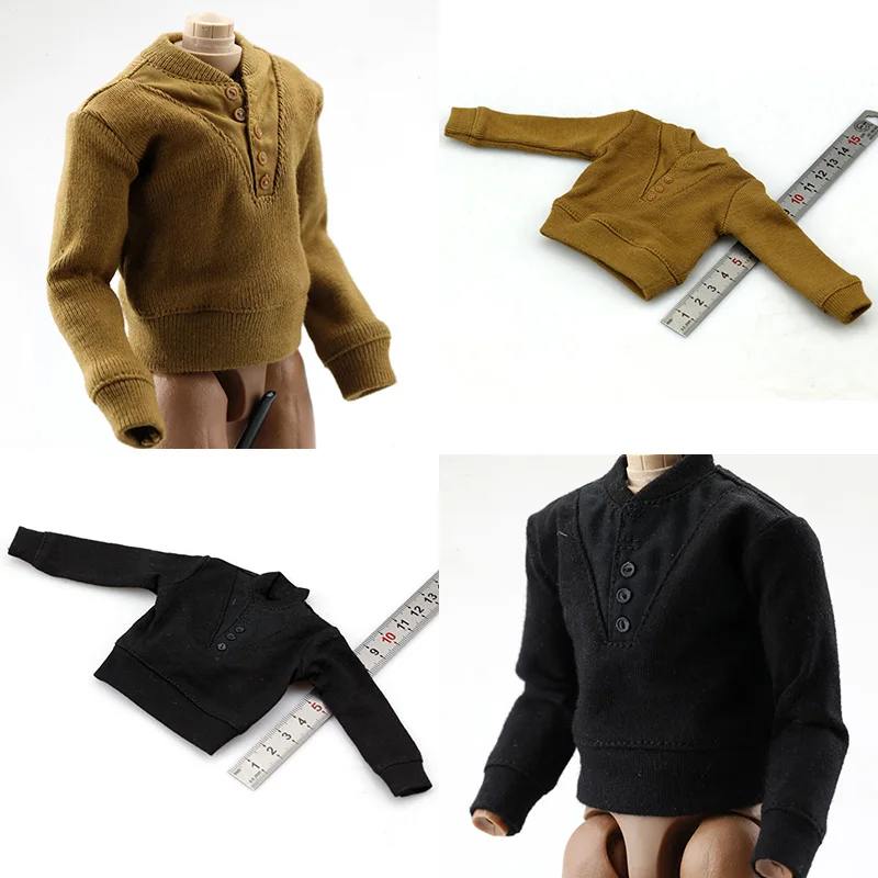 

In Stock 1/6 Scale Male Soldier Winter Casual Short Sweaters Knitwear Bottoming Shirts Top for 12 Inch Action Figure Body Model