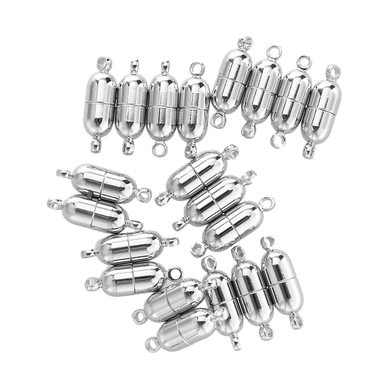 

20 x цилиндрических магнитных фоторазъемов из серебряных бусин-19*6 мм