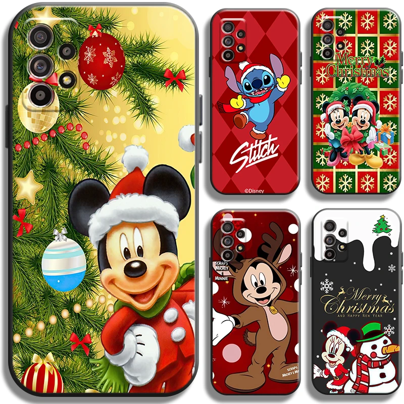 

Disney Mickey Merry Christmas Phone Case For Samsung Galaxy A52 4G A52 5G Carcasa Soft Funda Cover Shockproof Black Shell