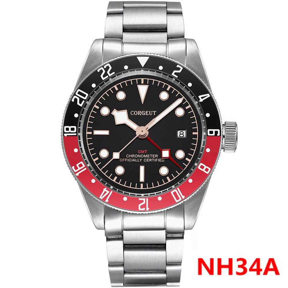 Роскошные мужские часы для дайвинга corgдругие черный циферблат 41 мм сапфировое