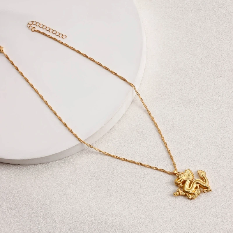 Модное ожерелье с подвеской в ​​виде дракона ювелирное колье китайские