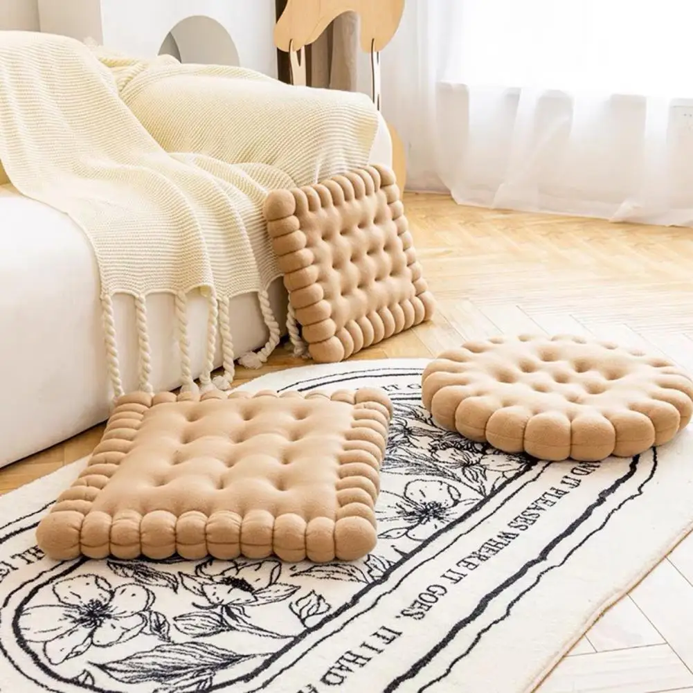

Напольный коврик, подушка, полипропиленовая дышащая многоразовая Нескользящая подушка для сиденья в форме печенья, подушка для стула, подушка с тонкой строчкой