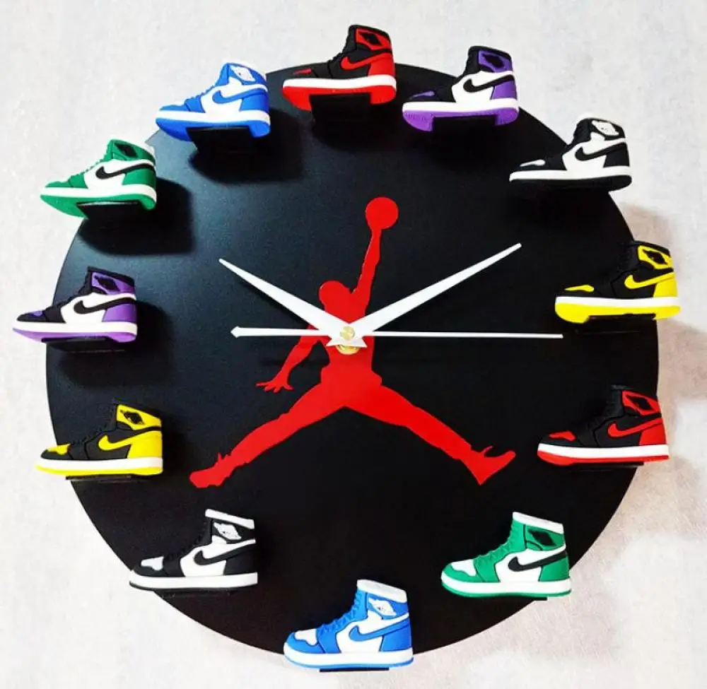 

Basketball Shoes Wall Clocks Creative 3D Wall Clock Living Room Decoration 30cm Wall Clock Modern Design Home Decor Wall Clock