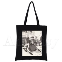 death note misa amane shopping bag print original design white unisex fashion travel canvas bags black