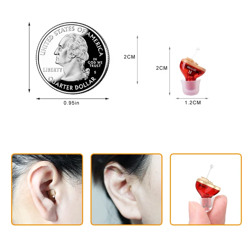 

CIC Q10 Hearing Aids Audifonos for Deafness/Elderly Adjustable Micro Wireless Invisible Hearing Aid Ear Sound Amplifier Ear