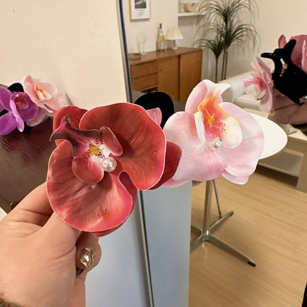 Заколка для волос с розовыми орхидеями аксессуары боковая Заколка-пряжка
