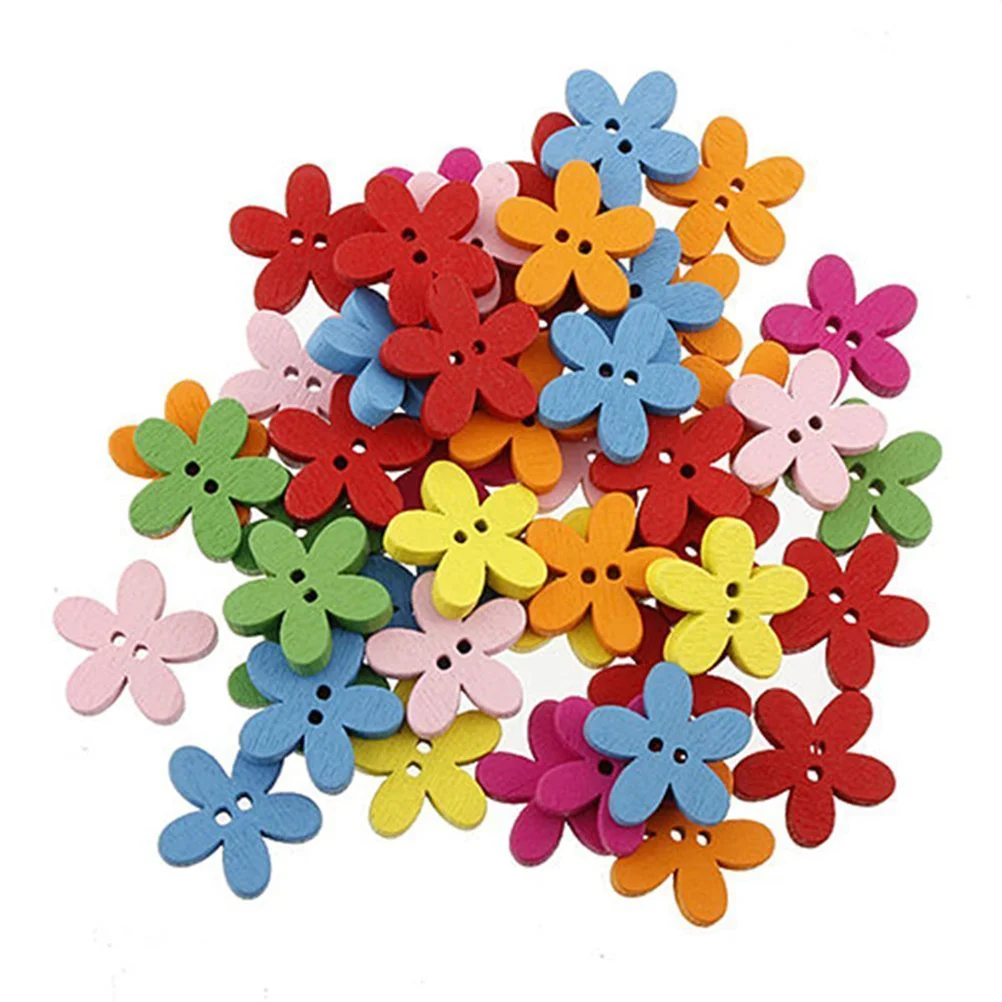 Купи Wooden Buttons Button Flower Plum Flat Hole Petal Scrapbook Decoration Sewing Coat за 137 рублей в магазине AliExpress