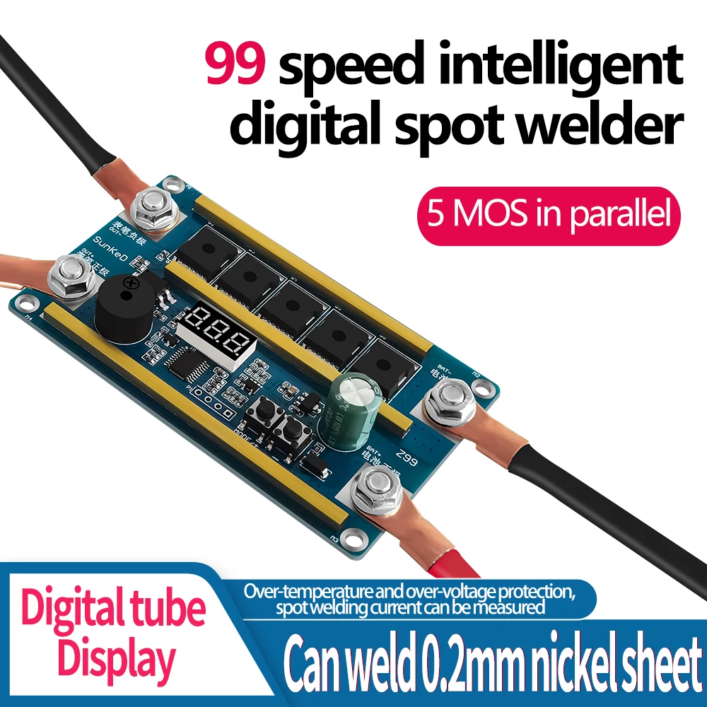 

Spot Welder PCB Circuit Board Digital Display Lithium Battery Control Board Kit 99 Gear Adjustable 8-17V for DIY 18650 Batteries