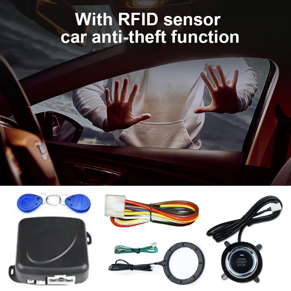 

12V RFID Immobilizer Anti-theft Intelligent One Touch Start System Immobilizer Burglar Car Engine Push Start Car Security System