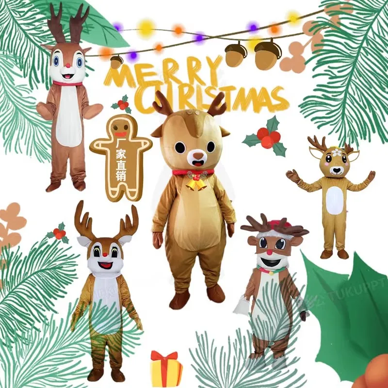 Лось олень талисман мультфильм костюм реквизит для выступлений Рождество