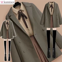 2022 autumn new wool casual suit jacket bowknot chiffon shirt mini pleated skirt three piece elegant womens skirt suit dress