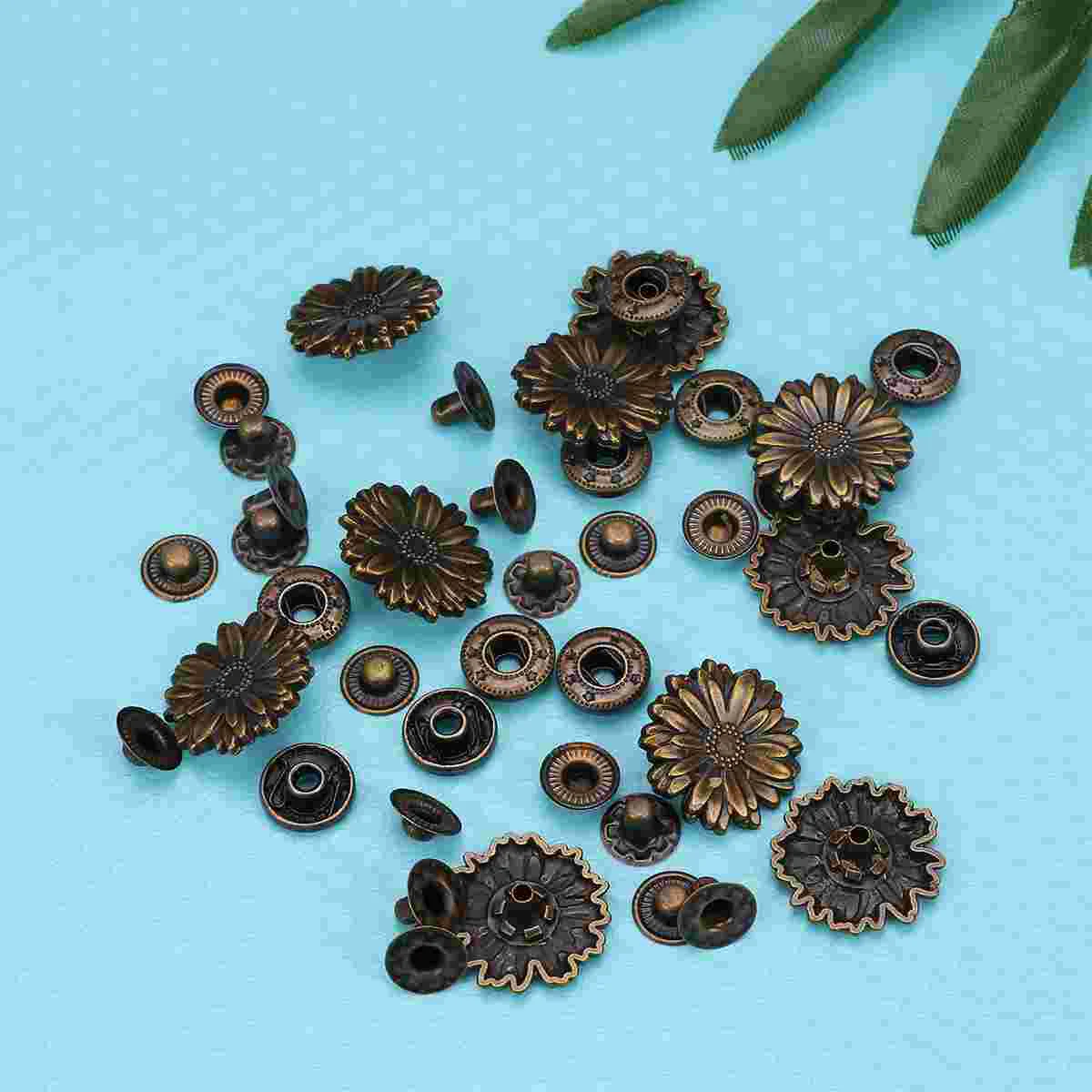 

Snap Buttons Button Press Fasteners Fastenerstuds Metalsewing Kit Bronze Buckle Snaps Vintage Clothingdiy Brass Retroflower