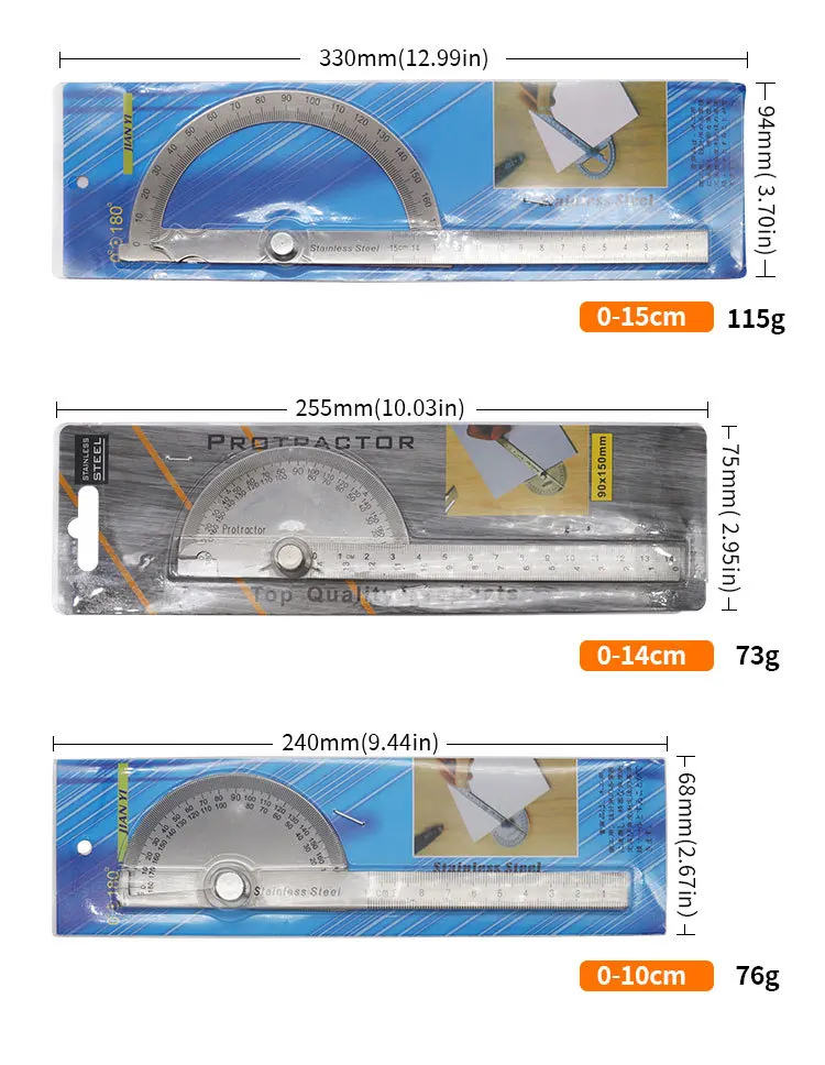 0-180 ° линейка для столярных работ транспортир из нержавеющей стали угол 0-150 мм