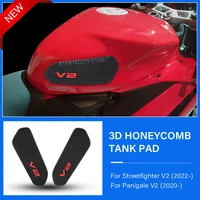 non slip tank pads sticker for ducati streetfighter v2 panigale v2 2020 2022 side fuel tank pad decal gas knee grip traction pad